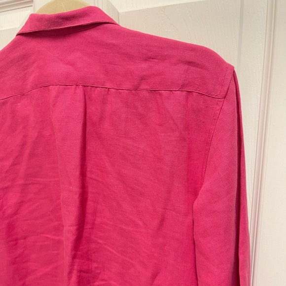 Dos Carolina Pink Tuxedo Style Button Down Blouse - Picture 14 of 14